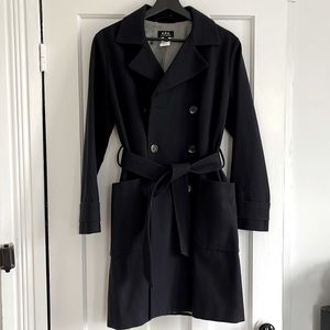 A.P.C. wool trench coat navy blue